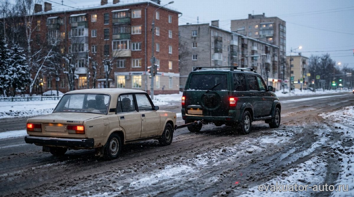 Буксировка на жесткой сцепке