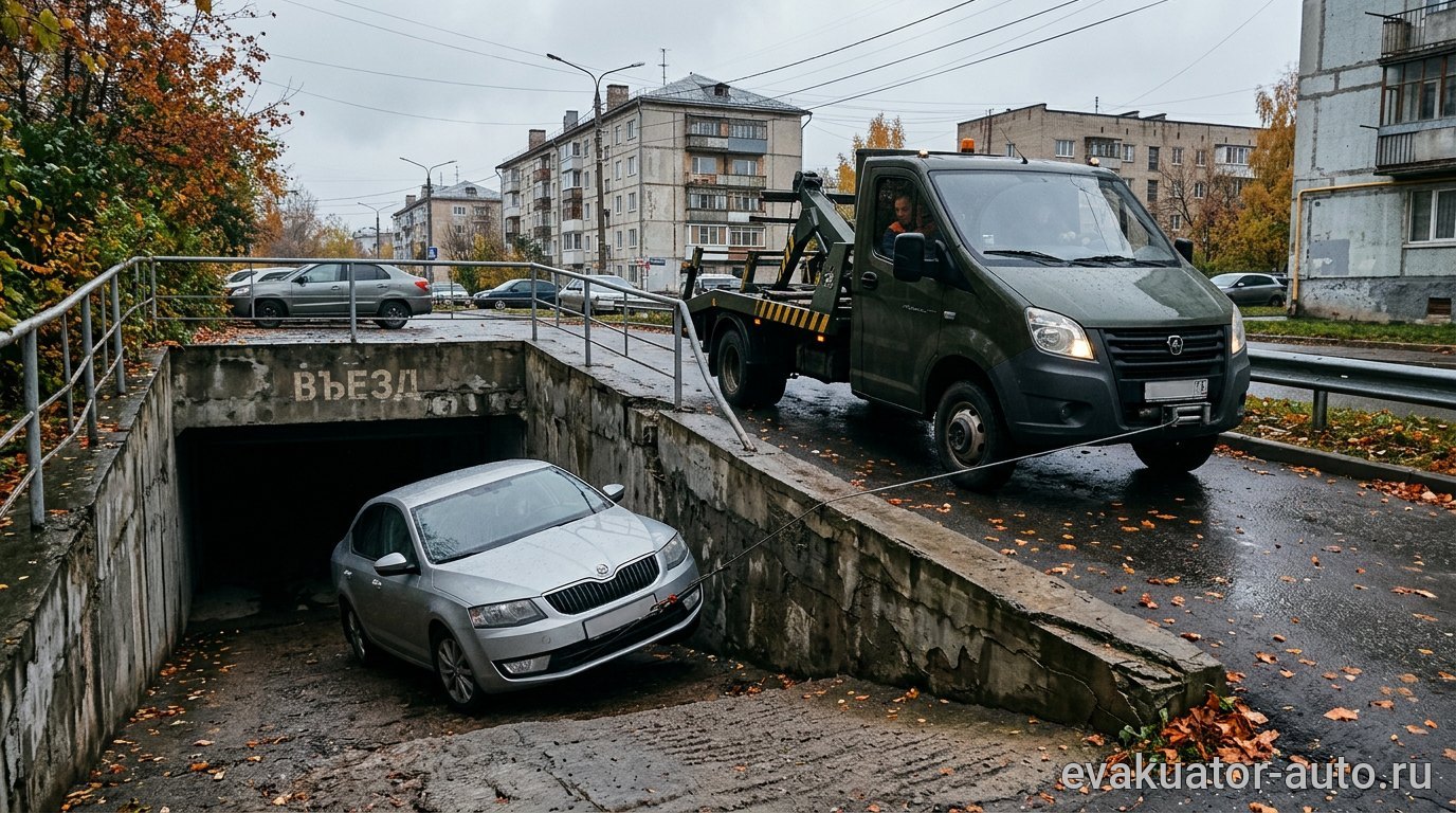 Эвакуатор из подземного паркинга