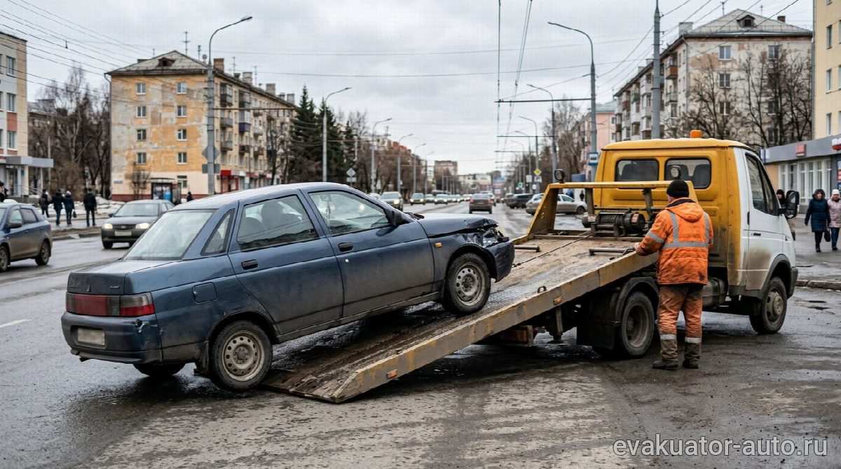 Частичная погрузка автомобиля с помощью лебедки