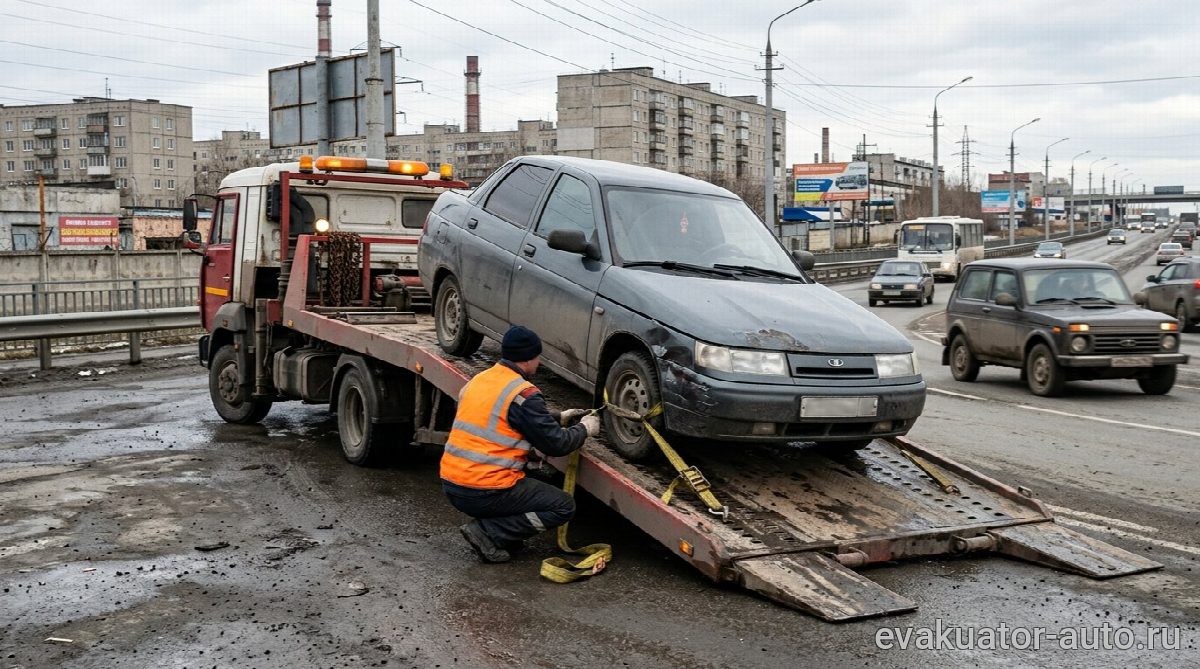 Погрузка автомобиля на эвакуатор в Лысково