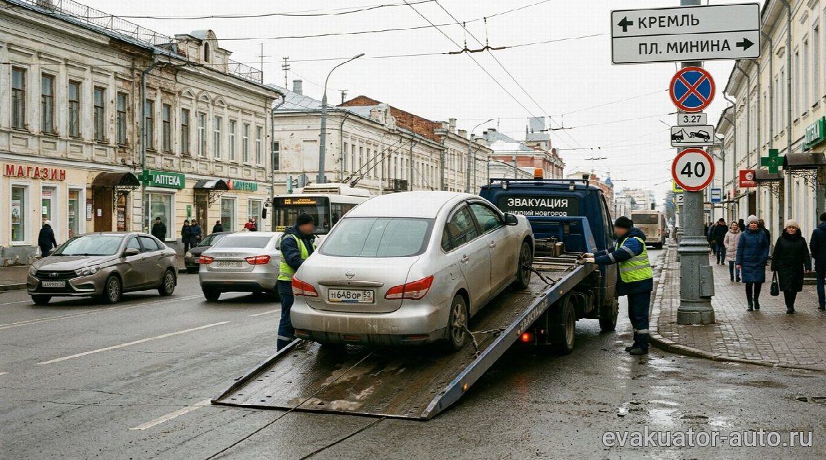 Автомобиль на эвакуаторе в Нижнем Новгороде