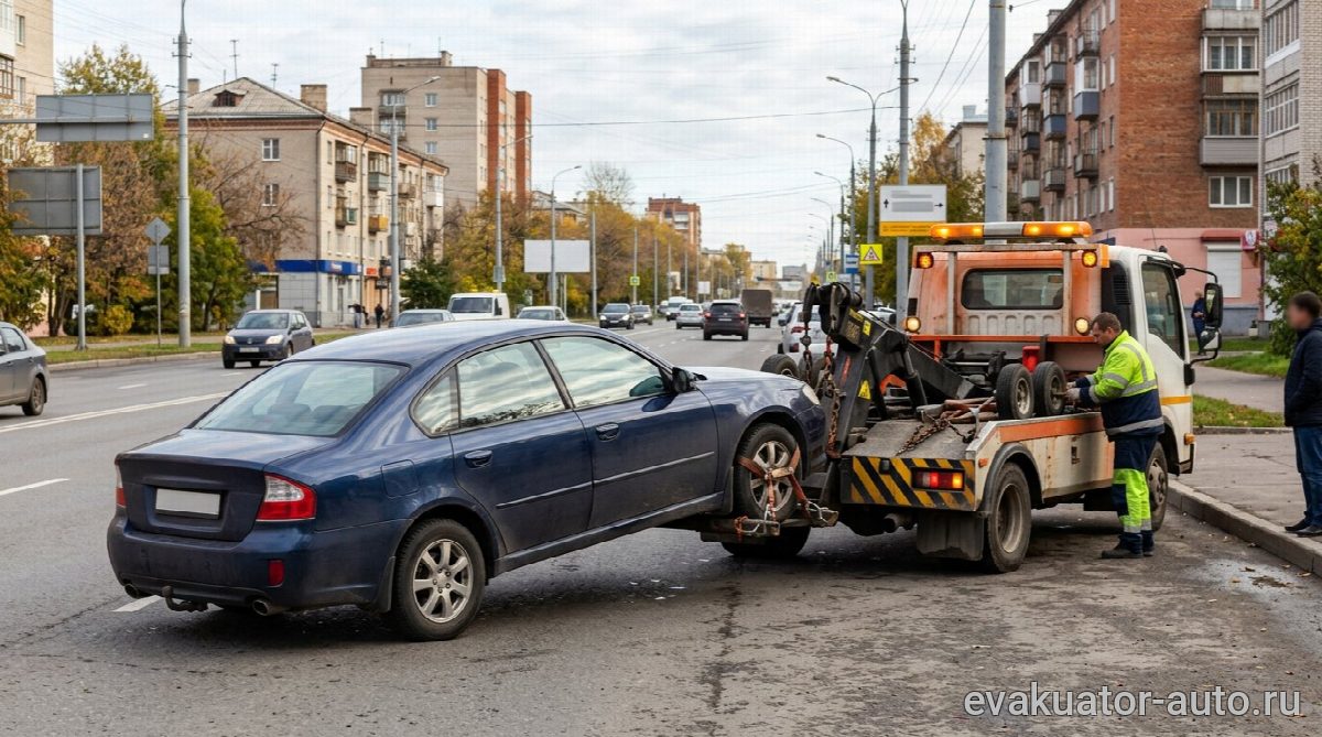 Автомобиль с автоматической коробкой на эвакуаторе