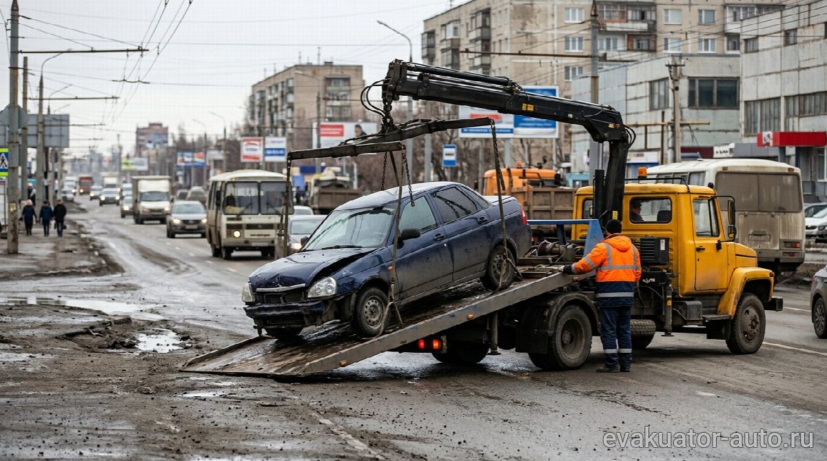 Эвакуатор с частичной погрузкой автомобиля в Сормовском районе