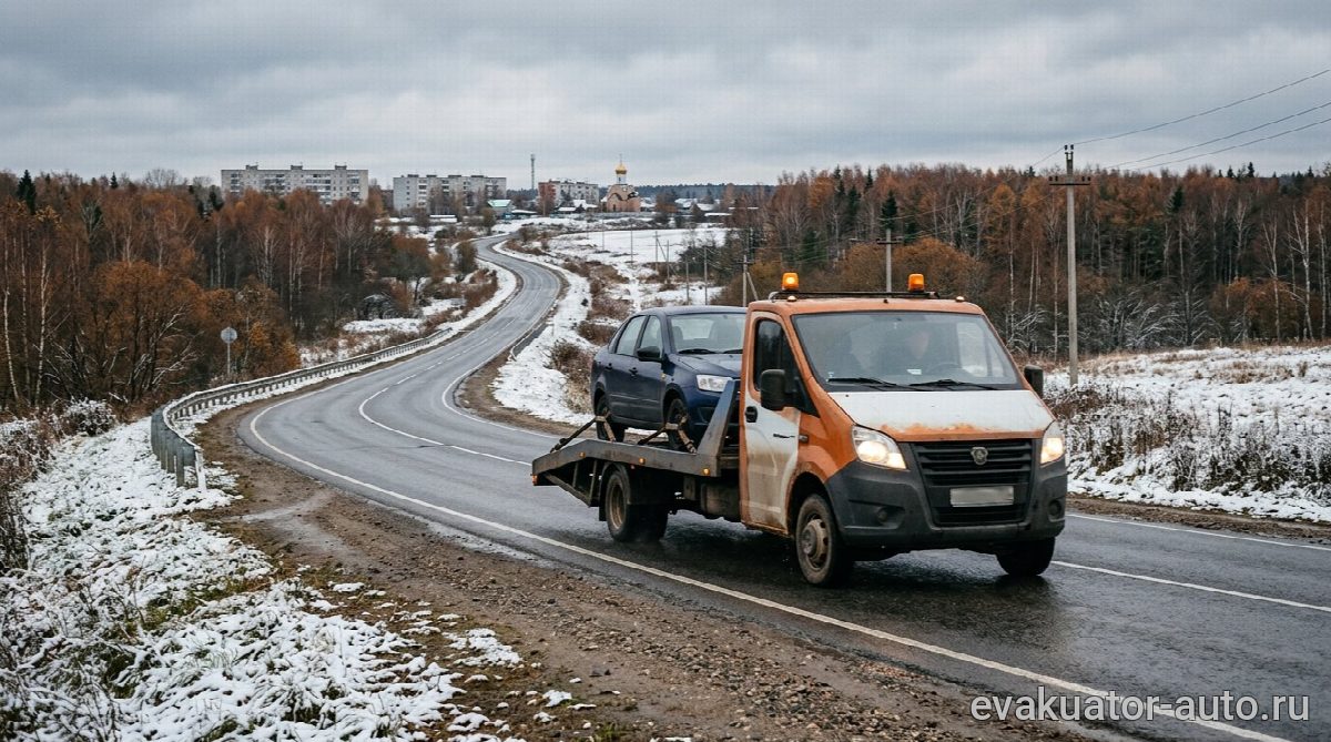 Эвакуатор на трассе Р-157 возле Уреня
